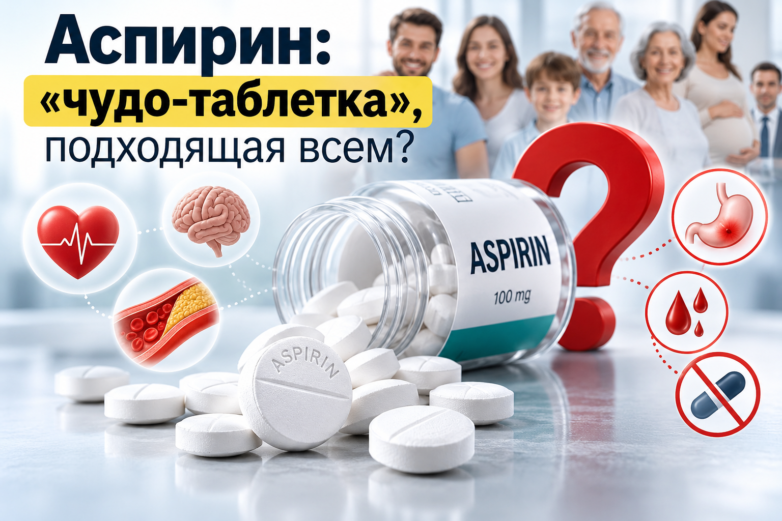 Гид по безопасному приёму препаратов для сердца: аспирин нельзя глотать как попало