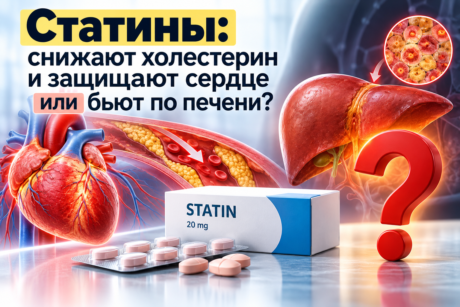 II. Статины: снижают холестерин и защищают сердце или бьют по печени?